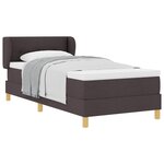 vidaXL Lit à ressorts avec matelas Marron foncé 100 x 200 cm tissu