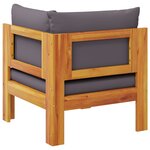 vidaXL Canapé d'angle de jardin avec coussins bois massif d'acacia