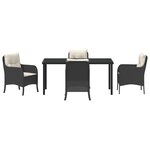 vidaXL Ensemble de Salle à Manger de Jardin 5 Pièces avec Coussins Rattan Poly Noir