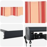 vidaXL Auvent Rétractable jaune et orange 400 × 300 cm Tissu Métal
