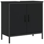 vidaXL Armoire lavabo de salle de bain noir 60x30x60 cm