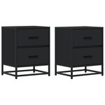 vidaXL Tables de chevet 2 Pièces noir 40x31x50 cm bois d'ingénierie