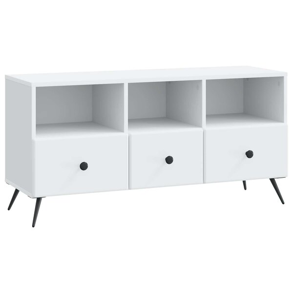vidaXL Meuble TV Blanc 102 x 34 5 x 50 cm Bois d'ingénierie