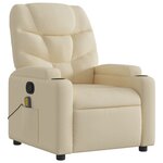 vidaXL Fauteuil inclinable de massage crème tissu