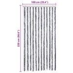 vidaXL Moustiquaire Gris et blanc 100x220 cm Chenille