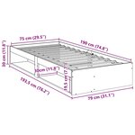 vidaXL Lit de jour sans matelas cire marron 75x190 cm pin massif
