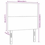 vidaXL Tête de lit LED avec tête de lit Gris clair 100 cm Polyester