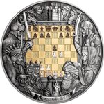 Pièce de monnaie en Argent 7 Dollars g 93.3 (3 oz) Millésime 2025 Chess Battle KING GAMBIT
