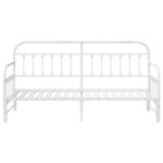 vidaXL Cadre de lit de jour avec tête de lit Blanc 75 x 190 cm Acier