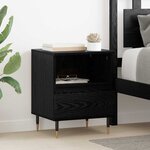 vidaXL Cabinet de chevet Chêne noir 40 x 35 x 50 cm Bois d'ingénierie