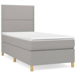 vidaXL Sommier à lattes de lit avec matelas Gris clair 100x200cm Tissu