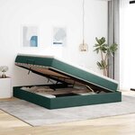 vidaXL Lit avec rangement et matelas Vert foncé 160 x 200 cm Velours