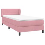 vidaXL Sommier à lattes de lit avec matelas rose 100x220 cm velours