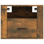vidaXL Table de chevet murale Chêne fumé 50x36x40 cm