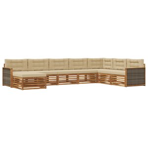 vidaXL Ensemble de canapés d'extérieur 8 pc Naturel et Beige
