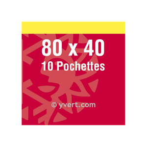 Pochettes simple soudure 80 x 40 mm pour timbre type Air Espace. Fond - Noir