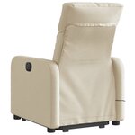 vidaXL Fauteuil inclinable de massage électrique Crème Tissu