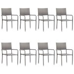 vidaXL Ensemble à manger de jardin 9 Pièces Résine tressée Anthracite