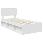 vidaXL Cadre de lit avec tête de lit Blanc 100 x 200 cm Pin massif