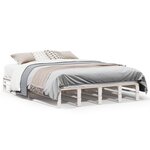 vidaXL Cadre de lit sans matelas blanc 140x200 cm bois de pin massif