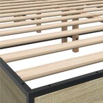 vidaXL Cadre de lit chêne sonoma 150x200 cm bois d'ingénierie et métal