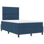 vidaXL Lit à ressorts avec matelas et lumière LED - Bleu  120 x 190 cm en tissu