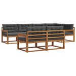 vidaXL Ensemble de canapés d'extérieur 8 pc Naturel et Anthracite