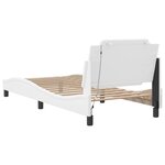 vidaXL Cadre de lit avec lumières LED blanc 90x190 cm similicuir