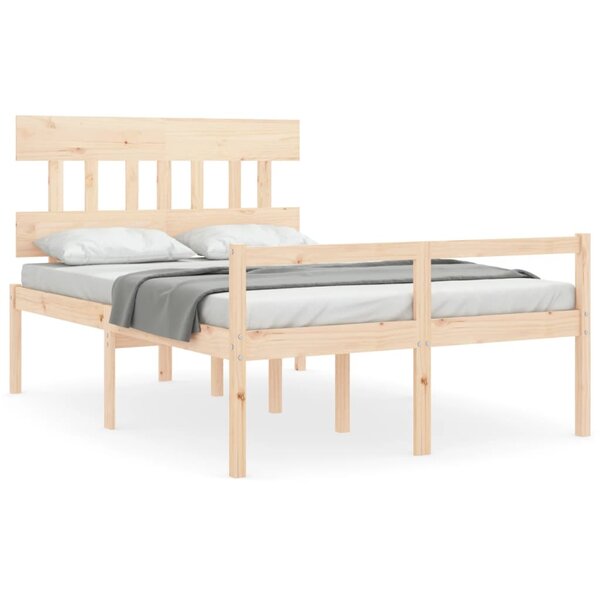 vidaXL Lit pour personne âgée et tête de lit 140x200 cm bois massif