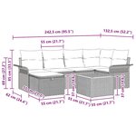 vidaXL Ensemble de canapé de jardin avec coussin 7 Pièces Noir Poly rotin