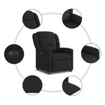 vidaXL Fauteuil inclinable électrique Noir Tissu