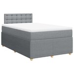 vidaXL Sommier à lattes de lit avec matelas Gris clair 120x200cm Tissu