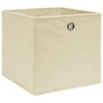vidaXL Boîtes de rangement 4 Pièces Crème 32x32x32 cm Tissu
