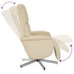 vidaXL Fauteuil inclinable avec repose-pied crème tissu