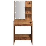 vidaXL Coiffeuse avec LED vieux bois 60x40x140 cm