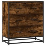 vidaXL Buffet chêne fumé 68x35x76 cm bois d'ingénierie et métal