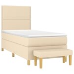 vidaXL Sommier à lattes de lit avec matelas Crème 90x200 cm Tissu