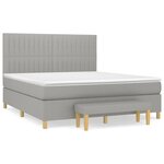 vidaXL Sommier à lattes de lit avec matelas Gris clair 180x200cm Tissu