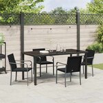 vidaXL Ensemble de salle à manger pour jardin 5 Pièces Noir Poly rotin