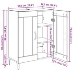 vidaXL Buffet Chêne noir 69 5 x 34 x 90 cm Bois d'ingénierie et fer