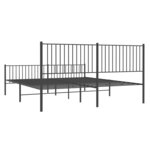 vidaXL Cadre de lit métal sans matelas avec pied de lit noir 193x203cm