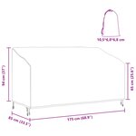vidaXL Housse de banc de jardin Noir 175 x 85 x 65 / 94 cm Tissu 210D