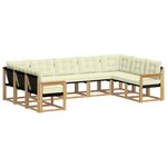 vidaXL Ensemble de canapés d'extérieur 9 pc Blanc et crème