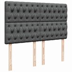 vidaXL Sommier à lattes de lit avec matelas Gris foncé 140x200cm Tissu