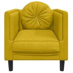 vidaXL Fauteuil avec coussin jaune velours