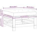 vidaXL Repose-pieds de jardin Pin massif Pin brun ciré