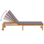 vidaXL Chaises longues 2 Pièces avec table et coussins en bois d'acacia massif