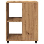 vidaXL Table d'appoint avec roues chêne artisanal bois d'ingénierie