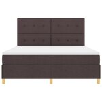 vidaXL Lit box spring avec matelas et LED Marron Foncé 180x200 cm Tissu