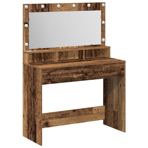 vidaXL Coiffeuse Bois ancien 100 x 41 x 135 cm Bois d'ingénierie